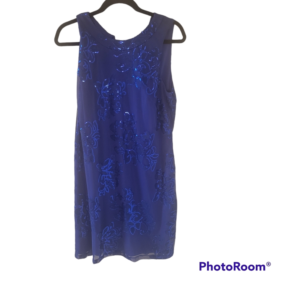 Scarlett semi formal blue sequin dress. Size 16.